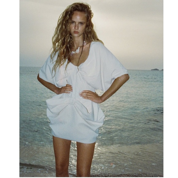 NWT Zara 2 Piece Multiposition Balloon Bodysuit and Voluminous Mini Skirt - Picture 14 of 16